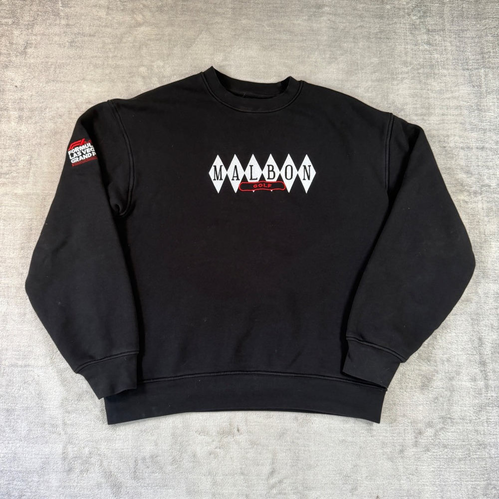 Malbon Golf x F1 Las Vegas Grand Prix Sweatshirt Mens Medium Black Crewneck